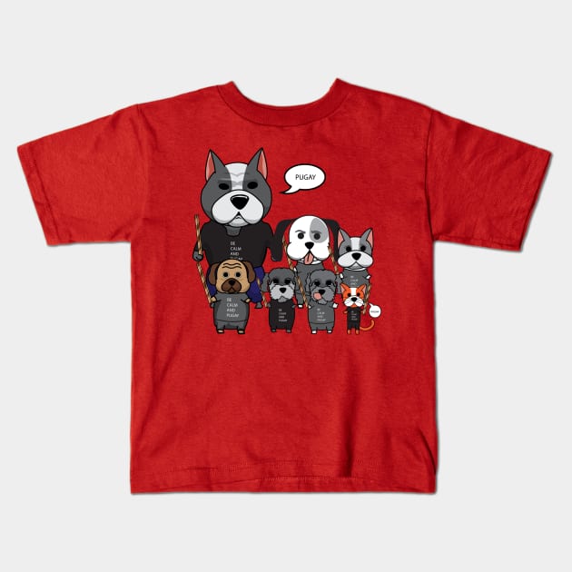 Be calm and Pugay! Kids T-Shirt by huwagpobjj